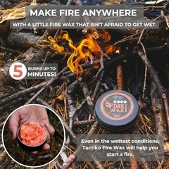 Tactiko Camping Fire Starter – Waterproof Survival Fire Starter for Wet – 1-Pack