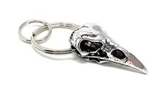 Bravo Bells Raven Skull Keychain – Pewter Keychain for Bikers – Made in The USA
