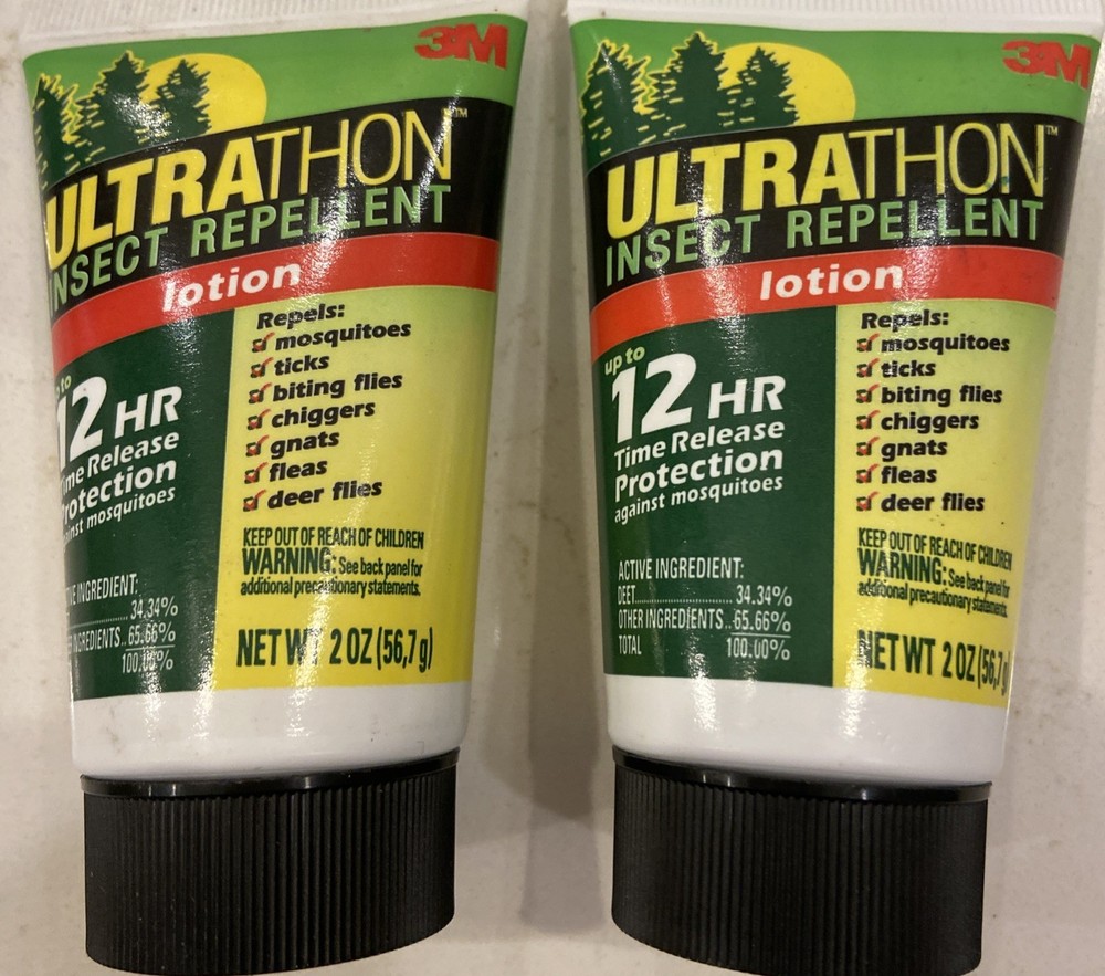 (2) – 2 oz 3M Ultrathon Insect Repellent Lotion – 12 HR Time Release Protection