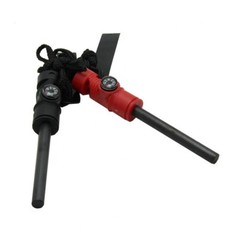 4 in 1 Outdoor Survival Flint Fire Starter Magnesium Fire Starter Rod, USA Ship