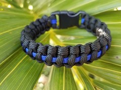 Thin Blue Line Handmade Paracord Bracelet Law Enforcement Police First Responder