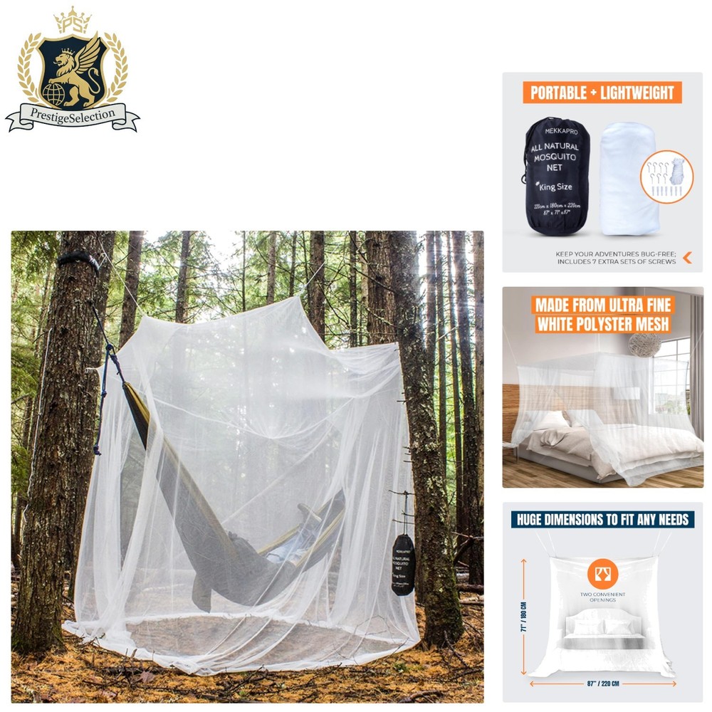 Ultra Large Mosquito Net with Carry Bag | 2 Openings, Ideal for Camping & Patio