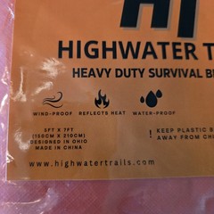 Highwater Trails Emergency Blanket Orange Windproof Reflective Waterproof 5x7ft