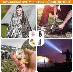 Outdoor Emergency Survival Kit with First Aid Kit, Survival Equipment with Multi…