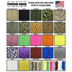 TOUGH-GRID 750lb Mil-Spec Type IV Paracord Used by US Military. Made in the USA