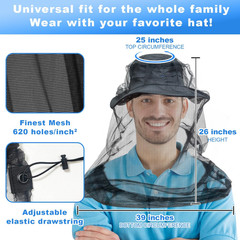 Premium Mosquito Head Net for Insect, 2 Pack, Fly & Bug Protection | Ultra Large