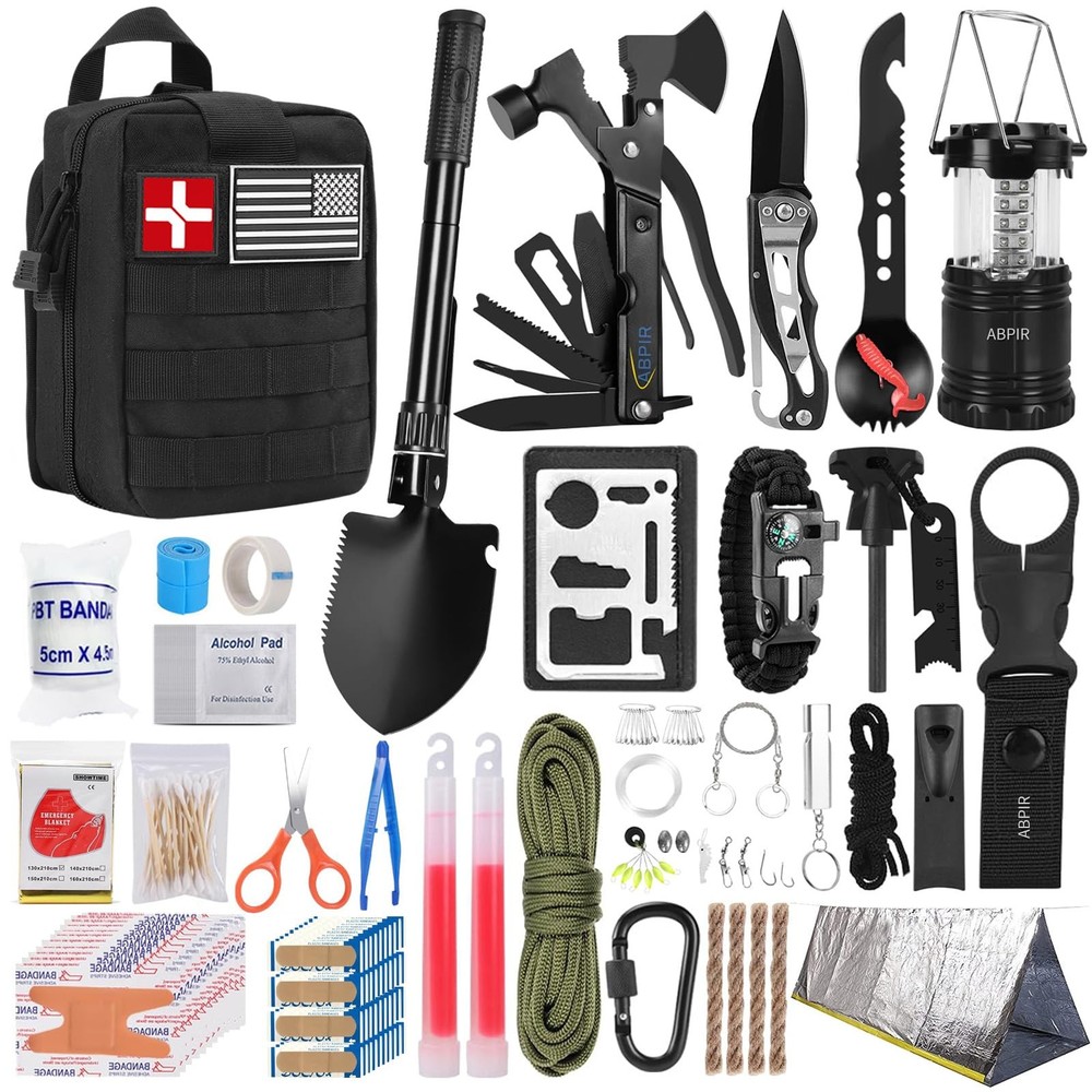 171PCS Survival First Aid Kit with Survival Gear, First Aid Supplies, Emergen…