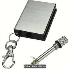 5 pack Silver Metal Fire Starter Kit Lightweight Portable Outdoor Survival Tool