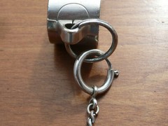 Vtg Metal Whistle w/Cork & Chain Goldsmith No 8 Cincinnati Sports Safety ENGLAND