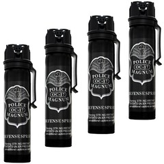 4 POLICE MAGNUM Pepper Spray Defense 5oz Flip Top Belt Clip Stream Protection