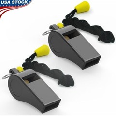 2 Pack Plastic Sports Whistles W/ Lanyard Loud Sound Coaches Referees Teachers