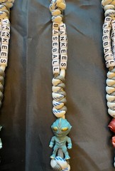 Yankees pinstripes paracord keychain/zipper pull or knife lanyard. Dominguez-#89