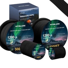 VITALUXE 1200lb Paracord Rope 4.4mm 15 Triple Strands