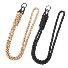 2Pcs Heavy Duty Paracord Lanyard Necklace Wrist Strap Lanyard Keychain Braide…