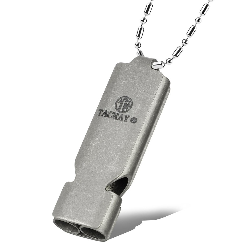 Titanium Emergency Whistle, Lifeguard Safety Whistle with Neck Chain and Keyc…