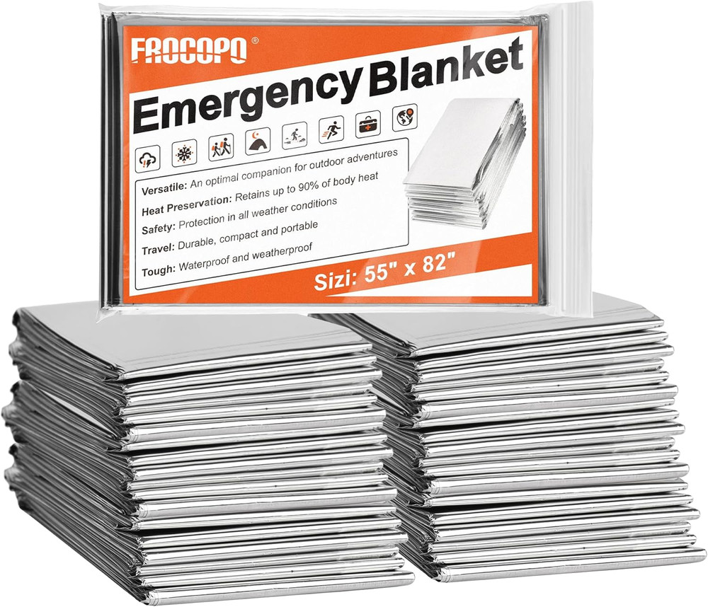 6 Pack Emergency Mylar Blanket, Emergency Blanket Space Blanket Survival Rescue