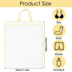 2 Pcs Hanging Laundry Bag Small Mesh for Washing Medium, White