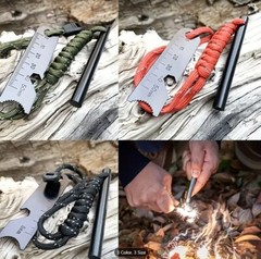 1pc Extra Thick Ferro Rod Fire Starter with Scraper, Metal Outdoor Survival Tool