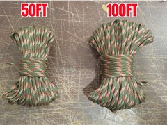550 Paracord Parachute Cord in Spool Lanyard 50ft-1000ft Type III 7 Strand Core