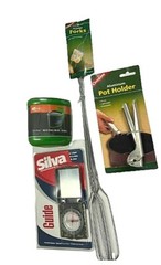 4 Pc Camping Set Coghlans Pot Gripper,Toasting Forks,Silva Compass,GSI Bowl/Mug