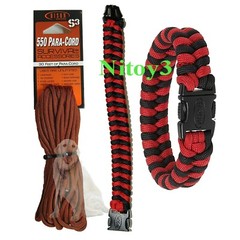 Bison Designs Two Tone Paracord Medium Bracelet And 550 Standard Paracord-30’