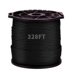 328FT Paracord Rope 550LB, 4mm 9-Strand Parachute Cord, Black