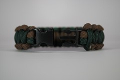 550 Paracord Survival Bracelet Cobra Dark Brown/Emerald Green «Made in the USA»
