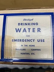 1950s Graber Olive Co. Emergency Canned Drinking Water, Sealed Case, Rare!!!
