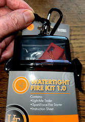 UST Watertight Fire Kit 1.0 Waterproof Case W/ Light MeTinder, Flint -«NEW»