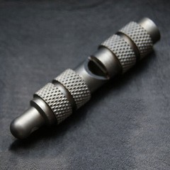 EDC TC4 Titanium Keychain Safety Whistle Necklace Pendant Outdoor Survival Tool