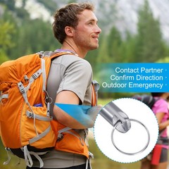 Emergency Whistle, 5pcs Safety Survival Whistle for Camping Hiking, Silver