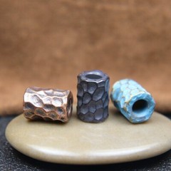 Brass Hammer Texture Pattern Cylinder EDC Knife Beads Paracord Lanyard Pendants