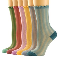 Mcool Mary Women’s Mesh Socks,Ruffle 5-9, Blue/Gray/Yellow/Pink/Red/Green