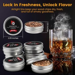 Wood Chips for Cocktail Smoking – 12 Flavor Set Including Apple, Maple & Pecan
