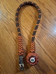 Motorcycle 550 Nylon Paracord Get Back Whip Dark/Chocolate Brown/Int’ Orange