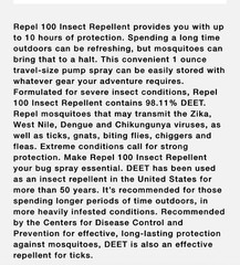 Repel 100 Insect Repellent 1 Oz Pump 10 Hour Protection New