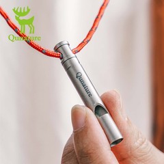 Qunature Pure Titanium Emergency Whistle 120DB Camping Rescue Alarm Whistle
