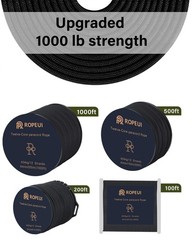 1000lb Paracord, 5/32″ (4mm) 12 Strand Nylon Tactical Parachute Cord, 100ft–1…