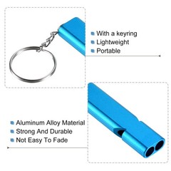 Emergency Survival Whistle, 2 Pack Double Tubes Whistles Super Loud Aluminum …