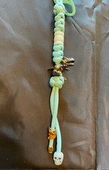 Paracord Keychain or knife lanyard. Bag, backpack, zipper pull. Glow-in-the-Dark