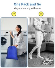 OTraki 2 Pack Small Laundry Bag 16×20 Inch Drawstring inch, Blue