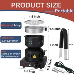 Charcoal Starter – Coal Burner for Cubes Hot Plate Durable Faster Electric Co…
