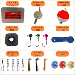 Survival Fishing Kit with Telescopic Rod, Compact Fishing Gear | Pocket Fishing