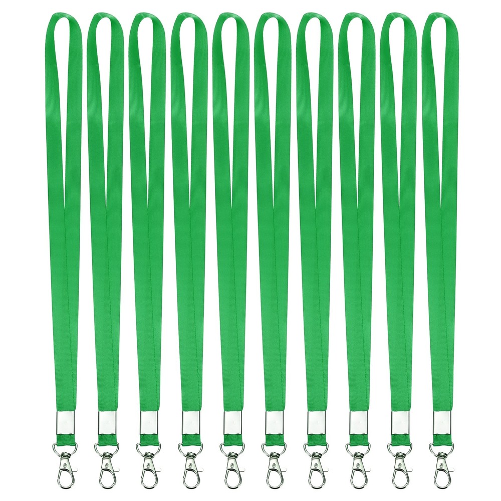 10Pcs 16.9″ Polyester Flat Lanyard with Lobster Clasp for Keys, Green