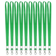 10Pcs 16.9″ Polyester Flat Lanyard with Lobster Clasp for Keys, Green