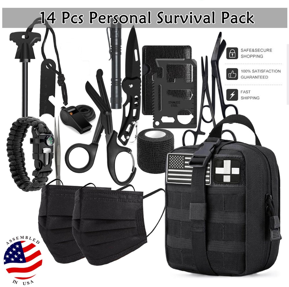 14in1 Outdoor Emergency Survival Gear Kit Camping Hiking Survival Gear Tools Kit