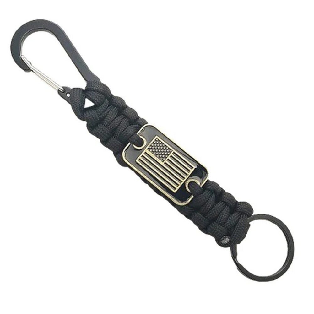 Coeburn Tool Black Paracord Keychain Lanyard Clip Split Ring Flag Emblem CT3025