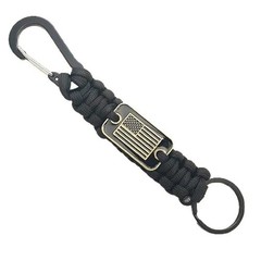 Coeburn Tool Black Paracord Keychain Lanyard Clip Split Ring Flag Emblem CT3025