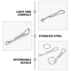 2Pcs Key Ring Buckles Stainless Steel Clips for Pocket Keychains and Bags