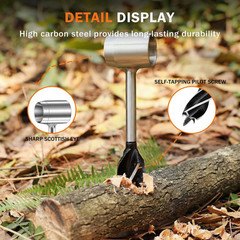 2PCS Manual Hand Auger Wrench Outdoor Survival Wood Gear Drill Kit for Bushcraft